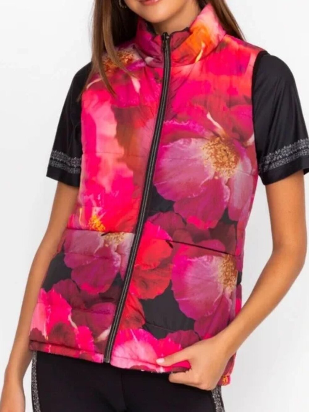 Johnny Was | Braemar Puffer Vest Reversible - Pealim Bloom XL NWT